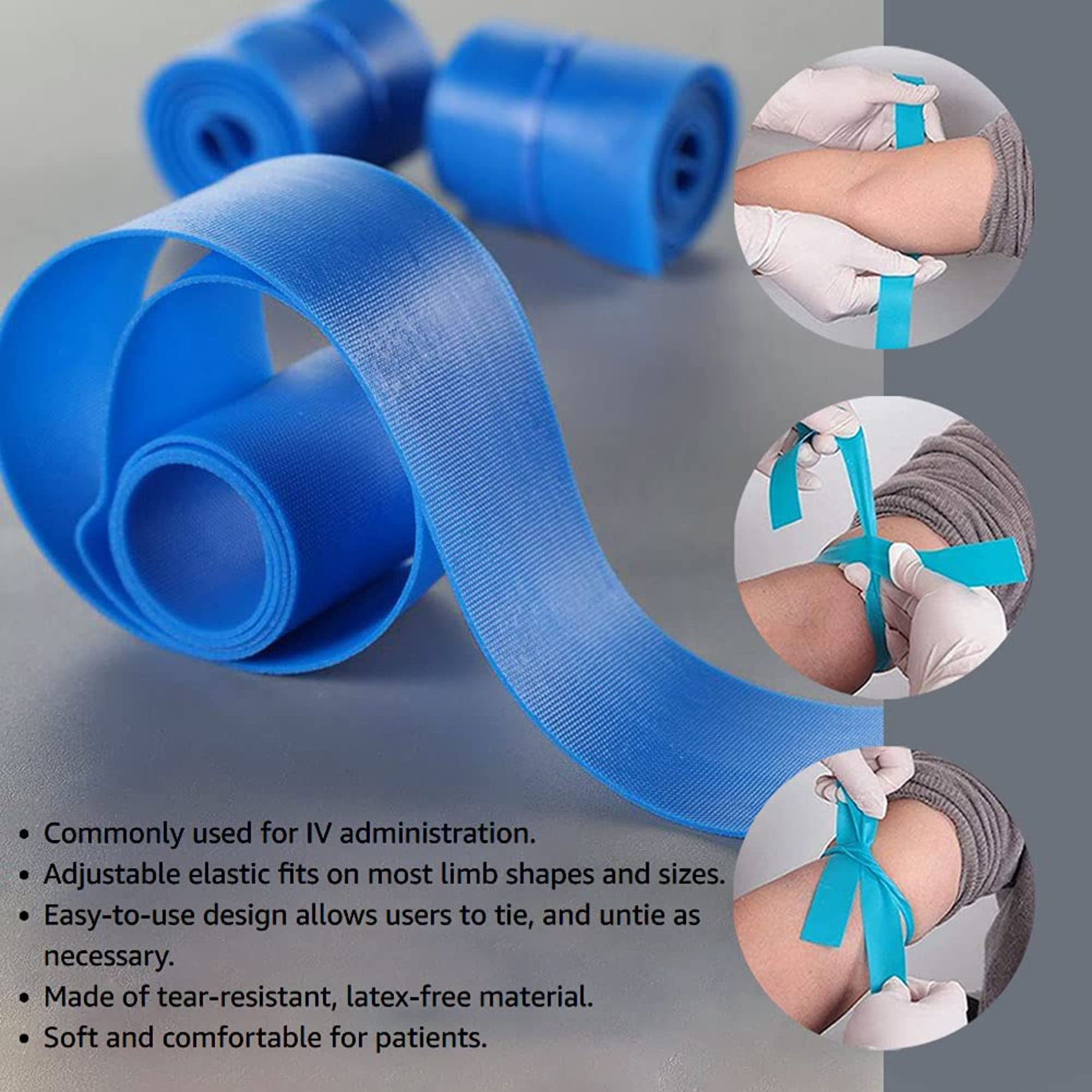 Blue disposable tourniquet pack of 10 ready to use