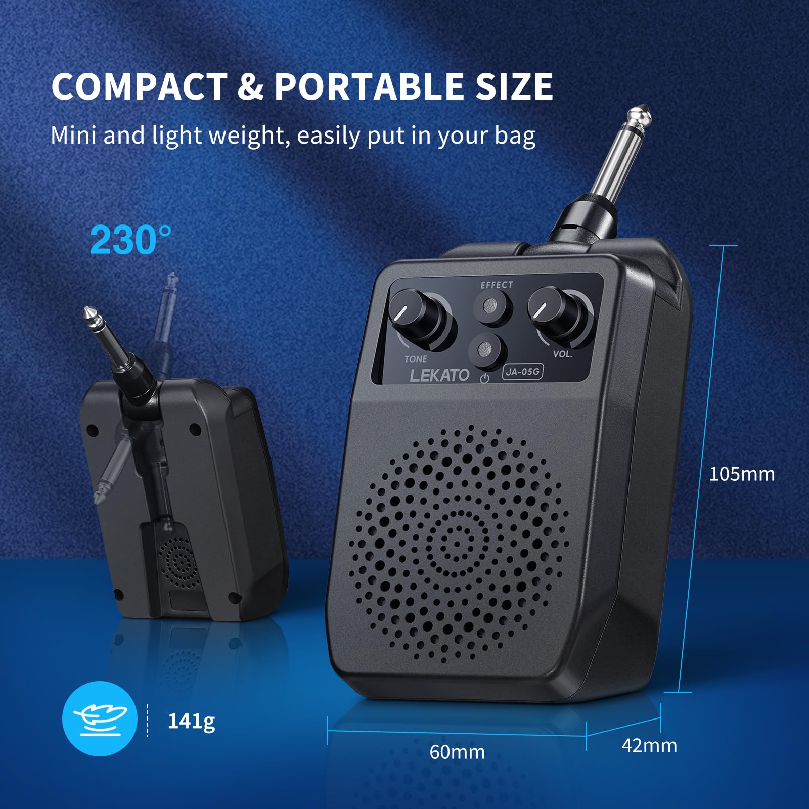 Rechargeable LEKATO guitar amplifier for outdoor practice