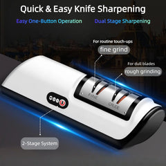 Portable kitchen knife sharpener with USB charging