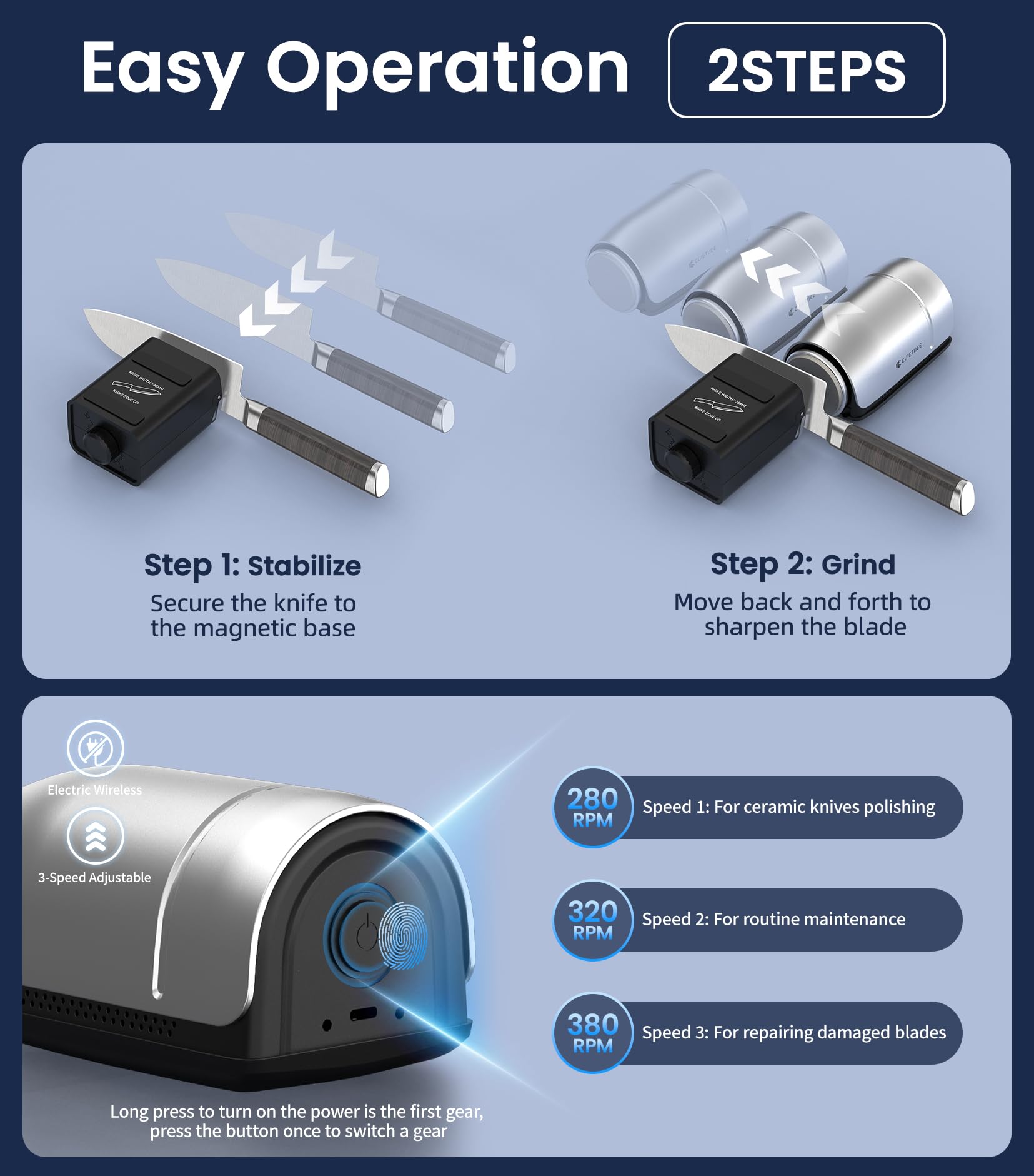 Portable knife sharpener with gift-ready design