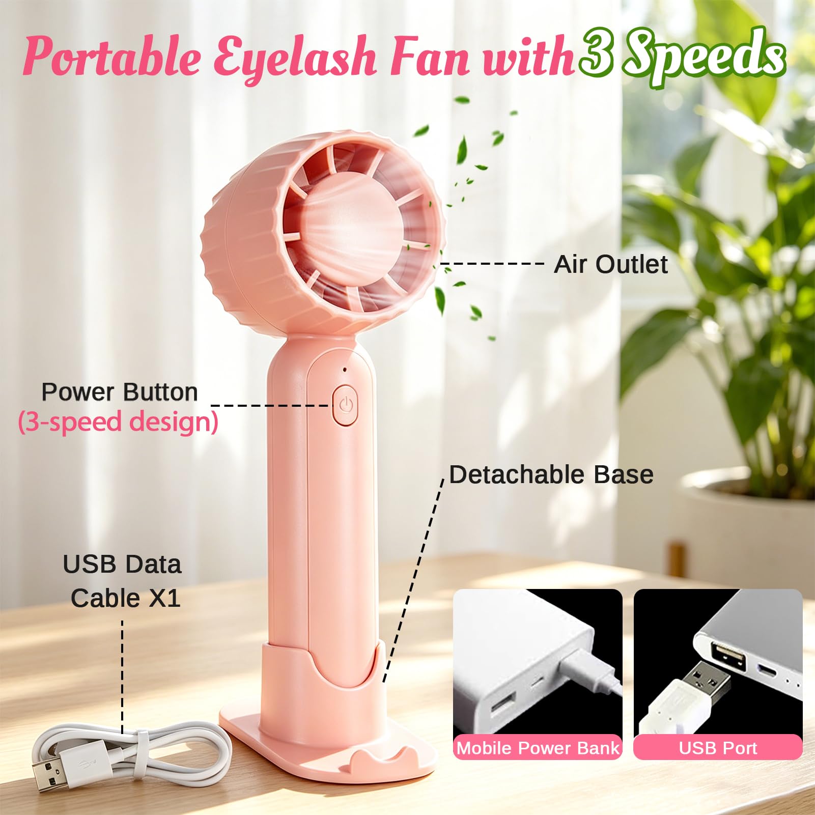 Portable lash fan from eyelash extension cleanser kit