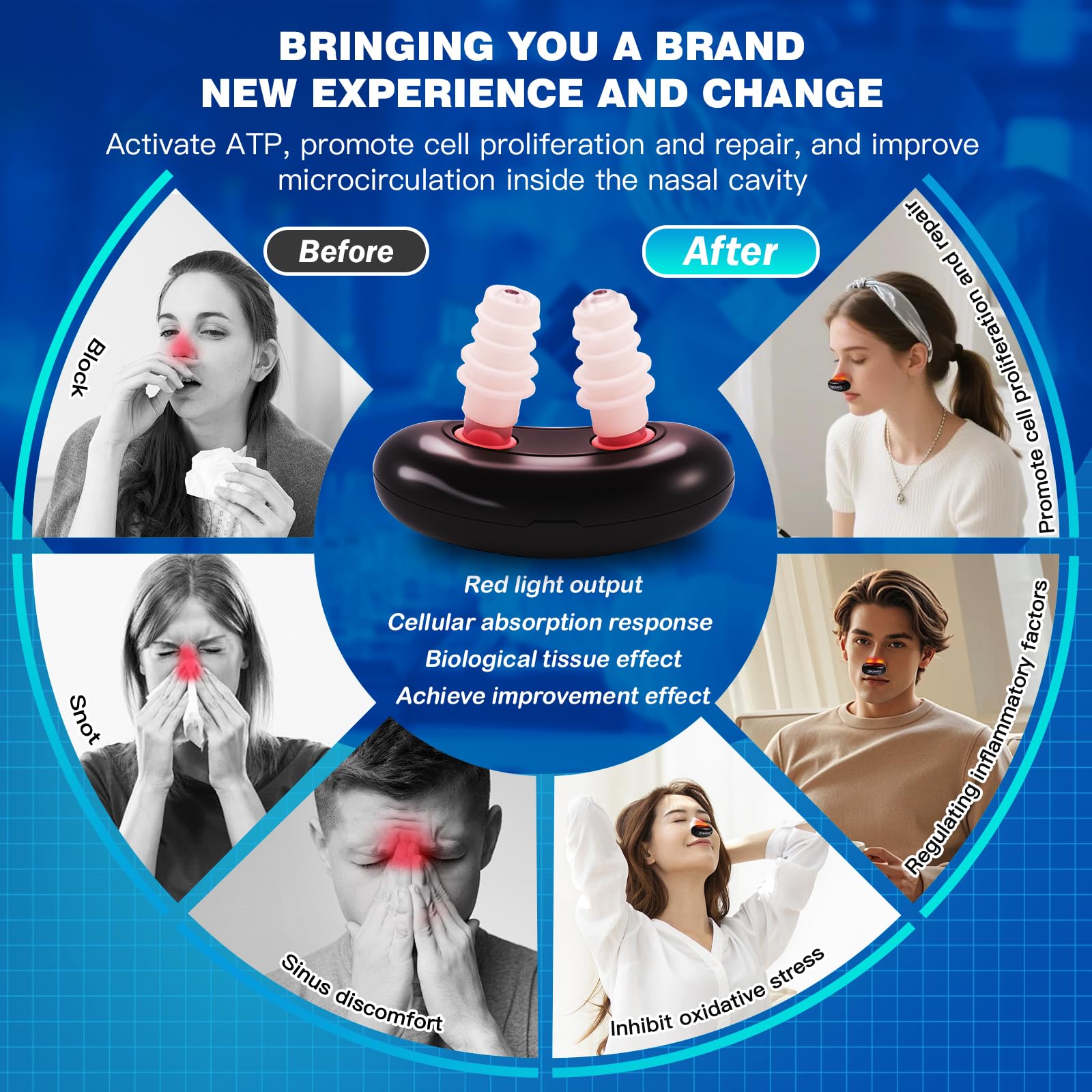 Portable nasal therapy device for home or travel