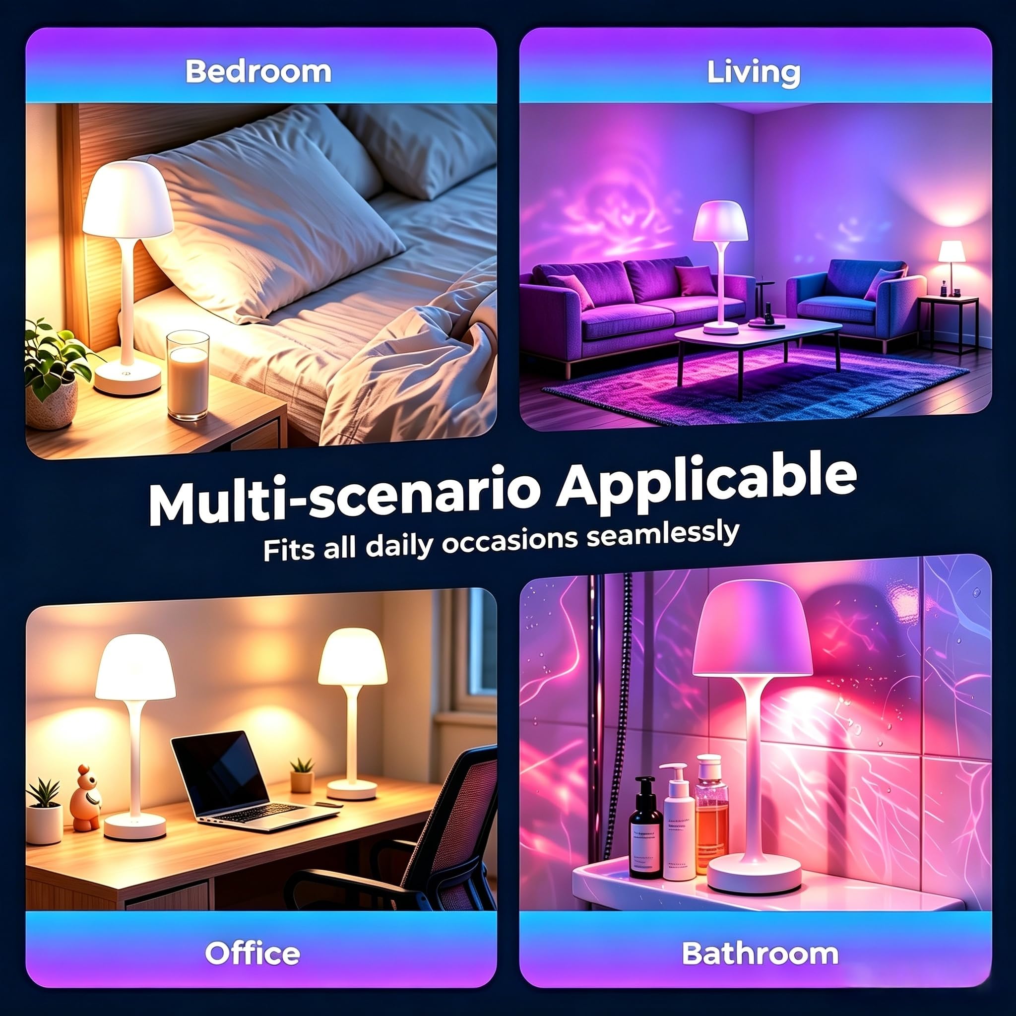 Portable outdoor table lamp for camping and patio