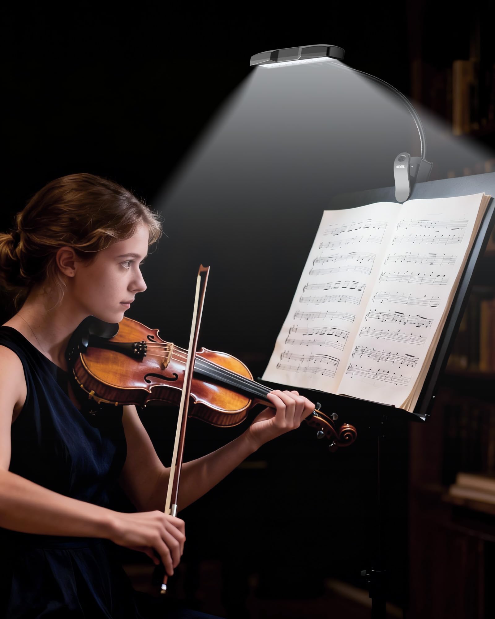 Compact clip-on piano light suitable for stages and desks