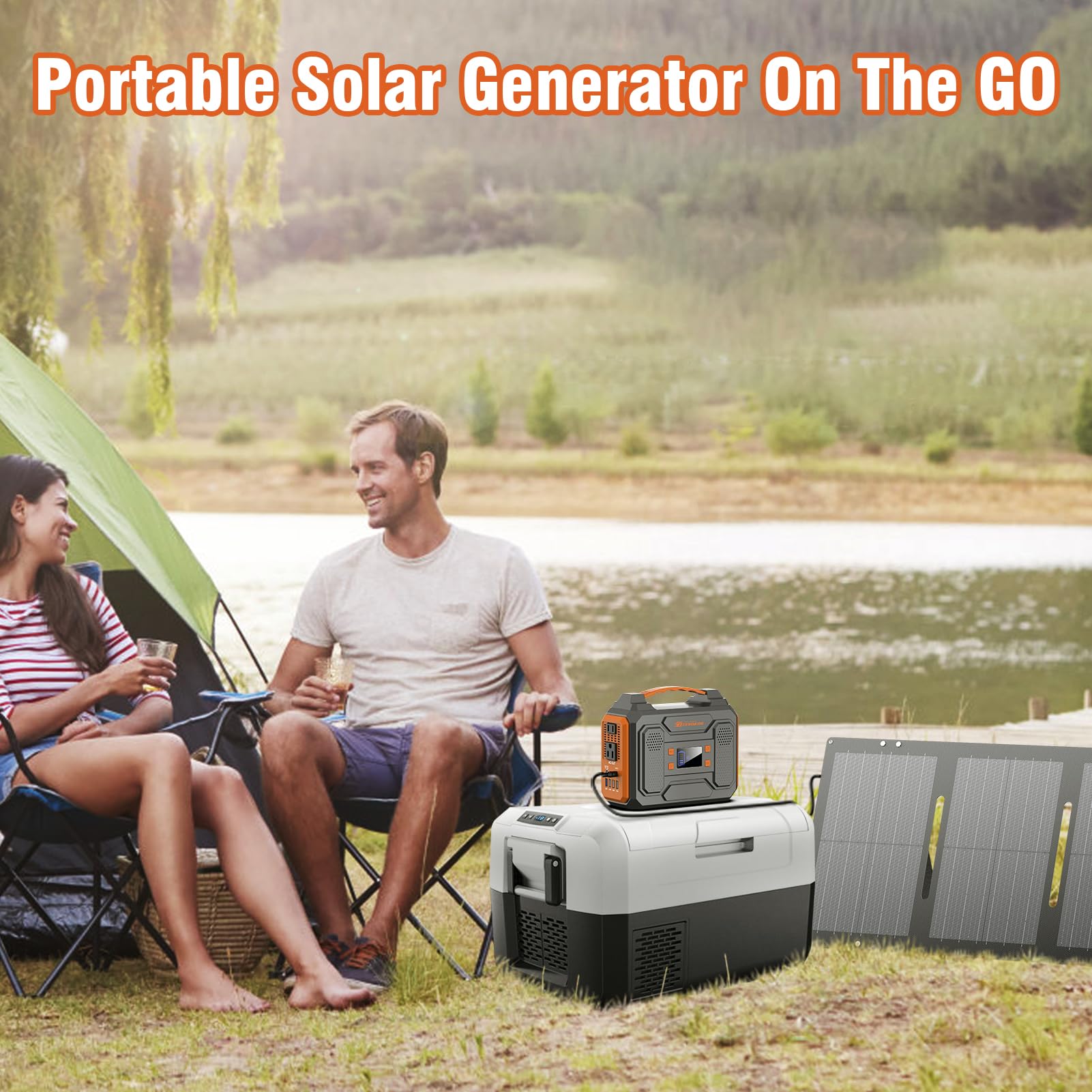 Power station with 2x 300W AC outlets USB ports