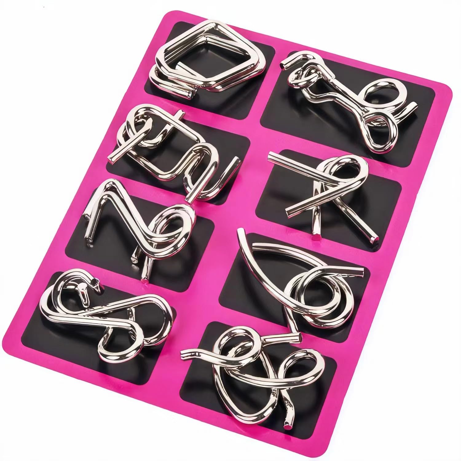 Nickel plated metal wire puzzles with smooth edges