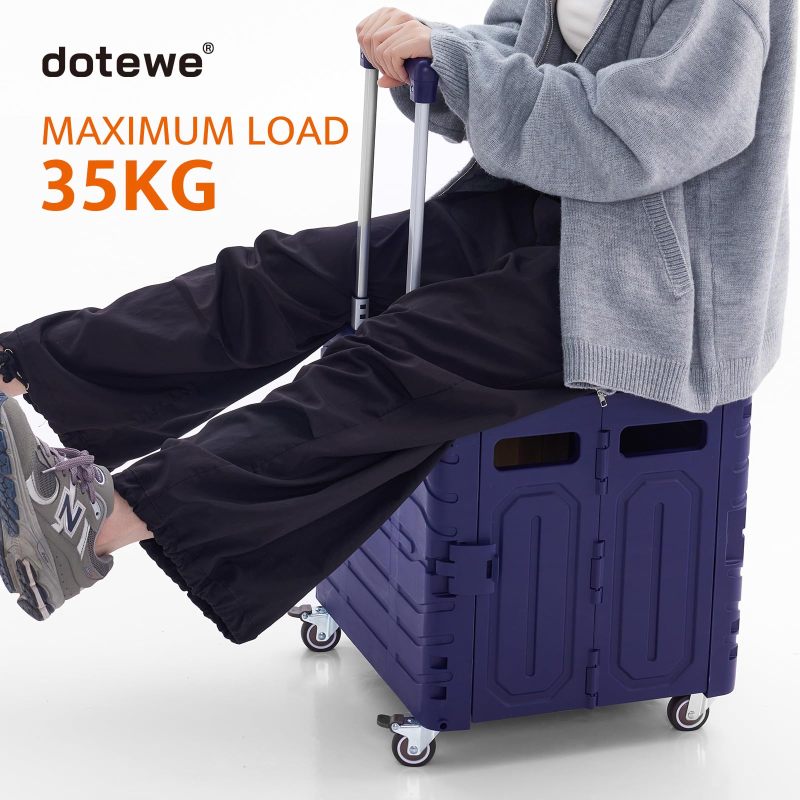 Handcart foldable with lid in purple