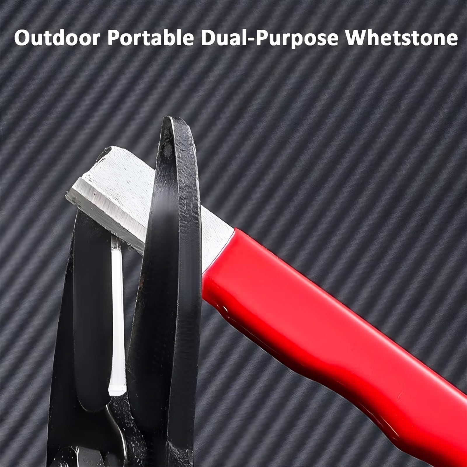 Compact handheld garden sharpener portable red black