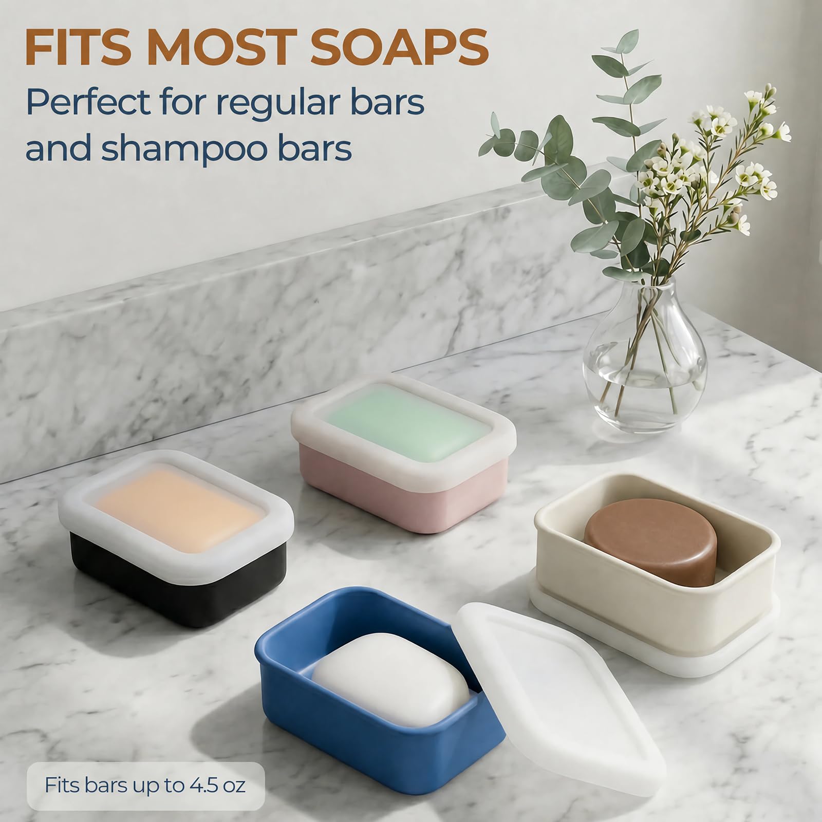 Giftable travel soap container for travelers blue