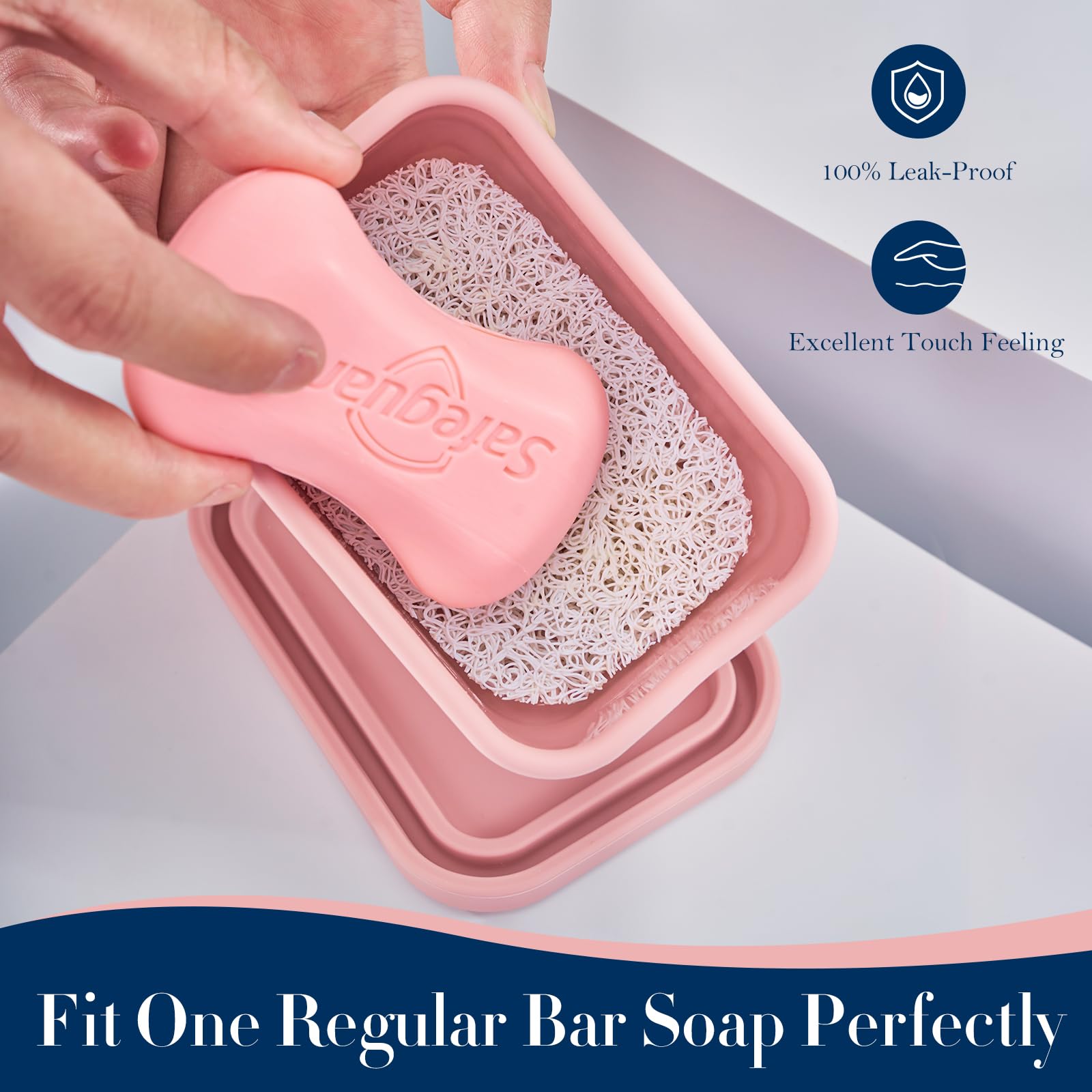 Removable soap pad shown as drainage layer