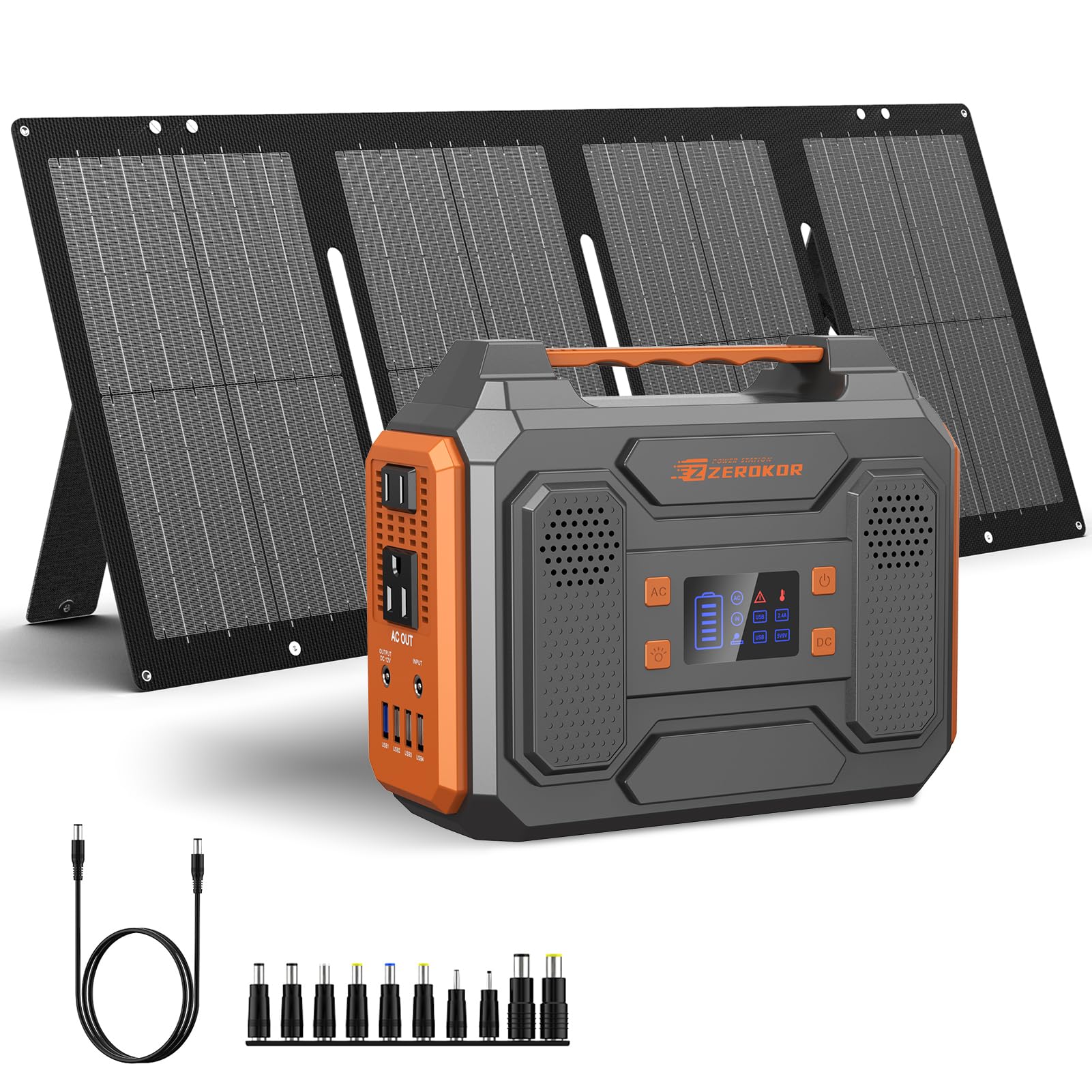 Portable solar generator 300W with 60W panel