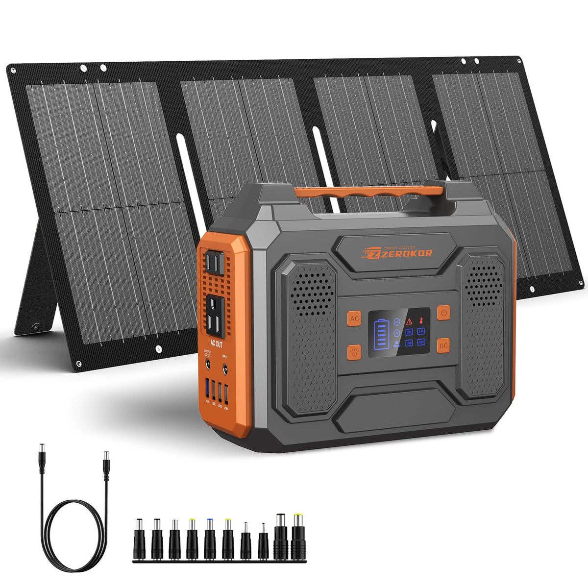 Portable solar generator 300W with 60W panel
