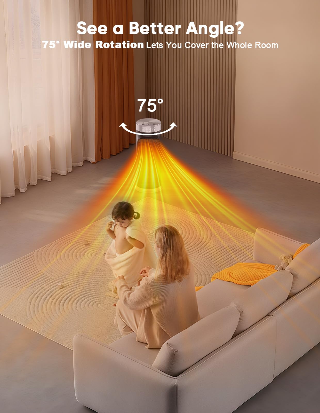 2 in 1 space heater for heating and cooling