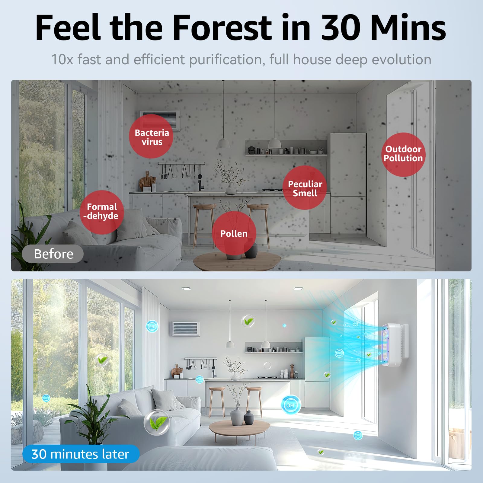 Portable wall plug ionizer in home setting image