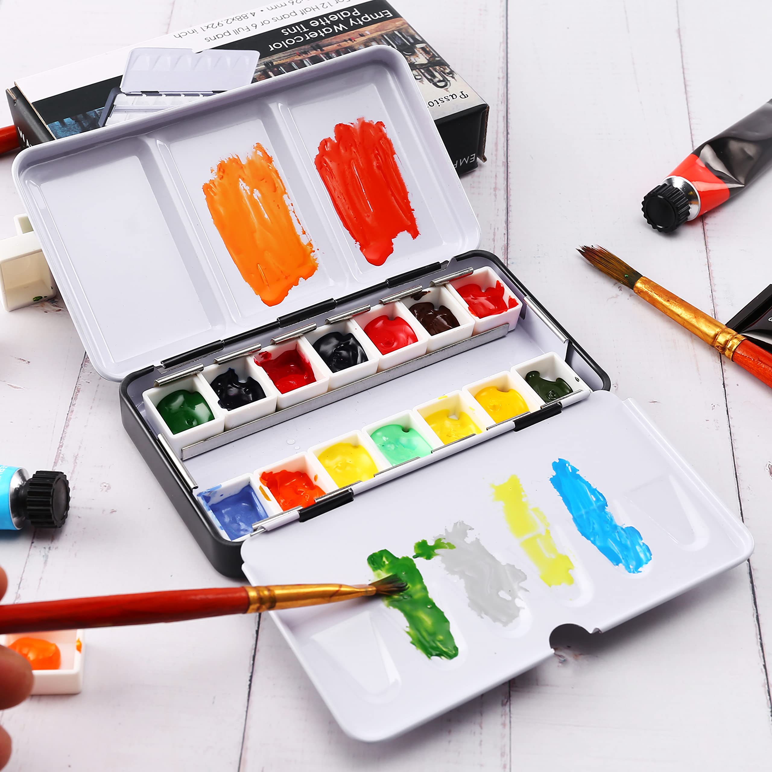 compact travel watercolor tin for studio or field