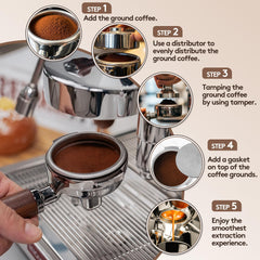 Ergonomic 3-ear grip portafilter 51mm