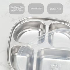 BPA-free stainless steel plates for adults and kids