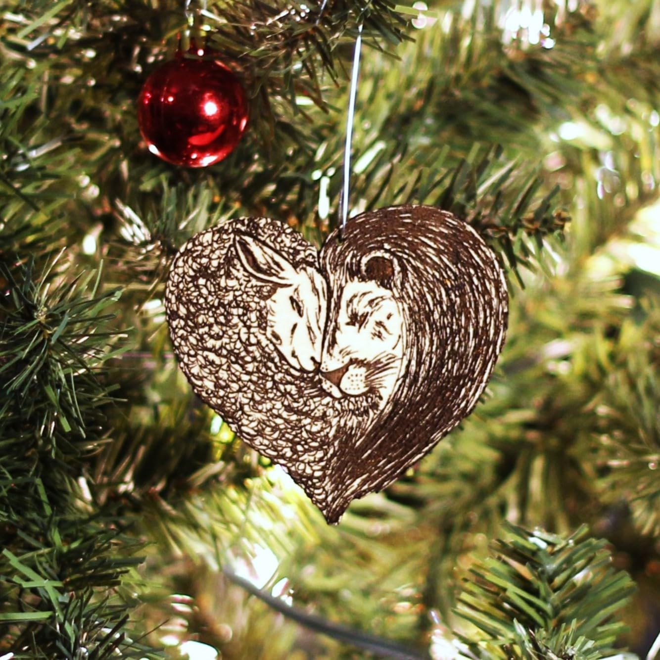 3x3 inch birch wood ornament in Pacific Northwest studio