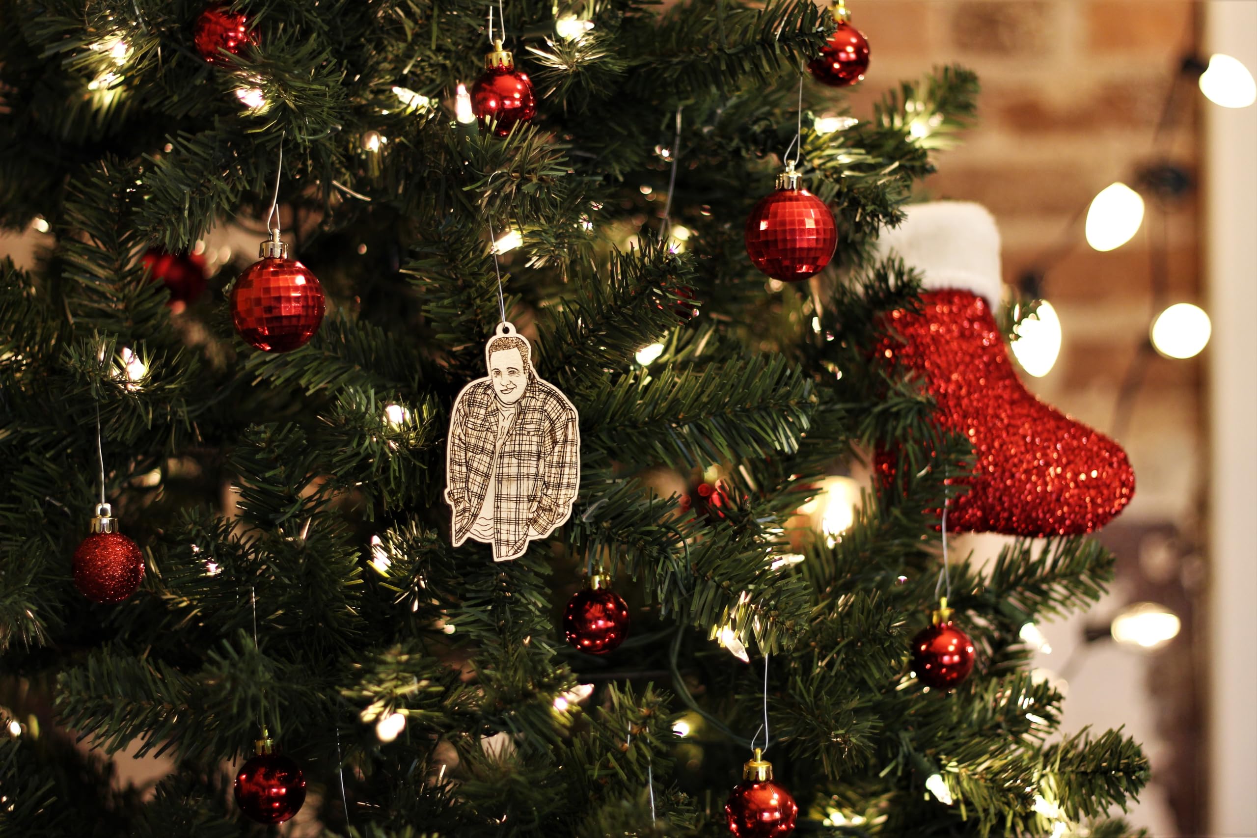 Ornament hanger attached birch wood