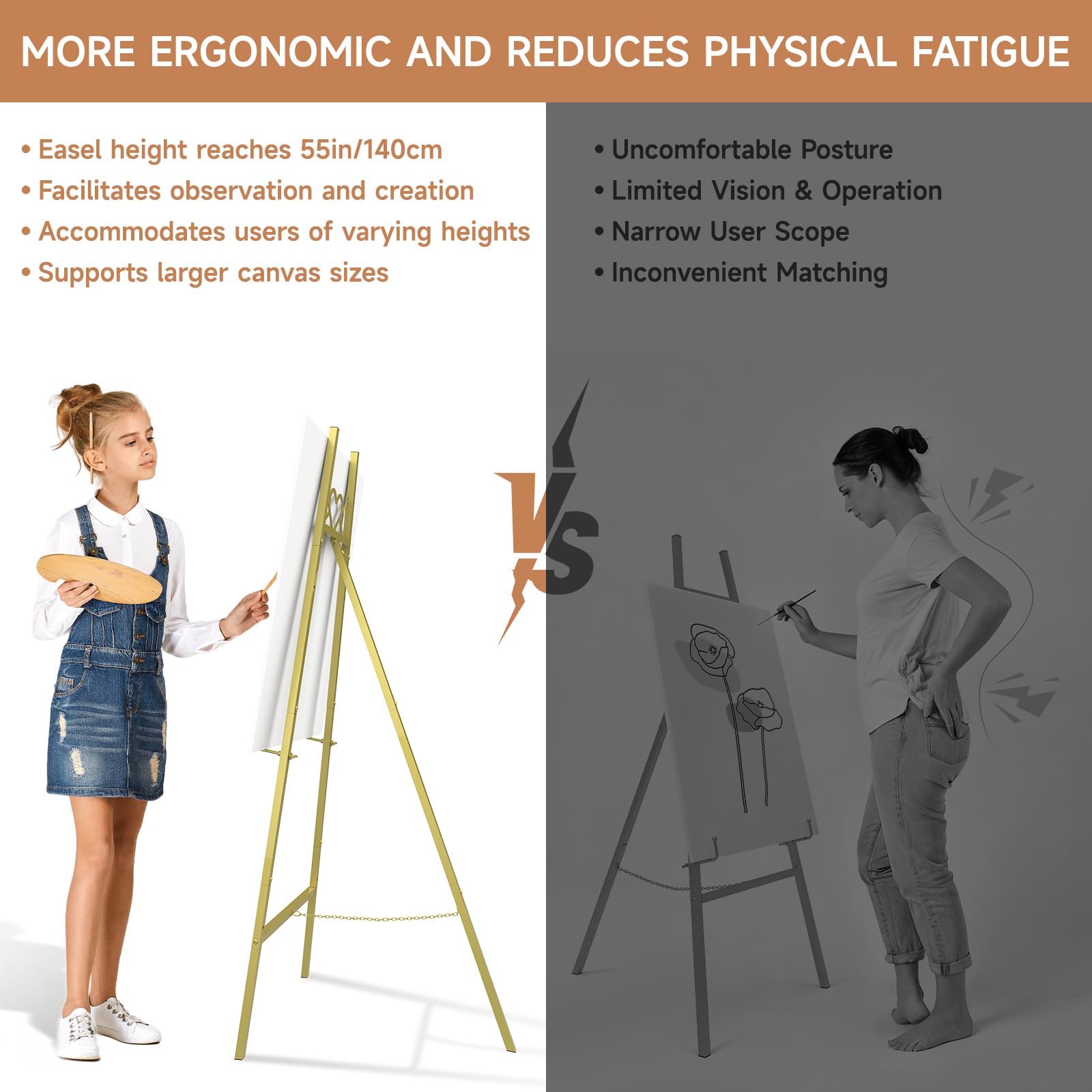 Compact portable easel disassembled for transport