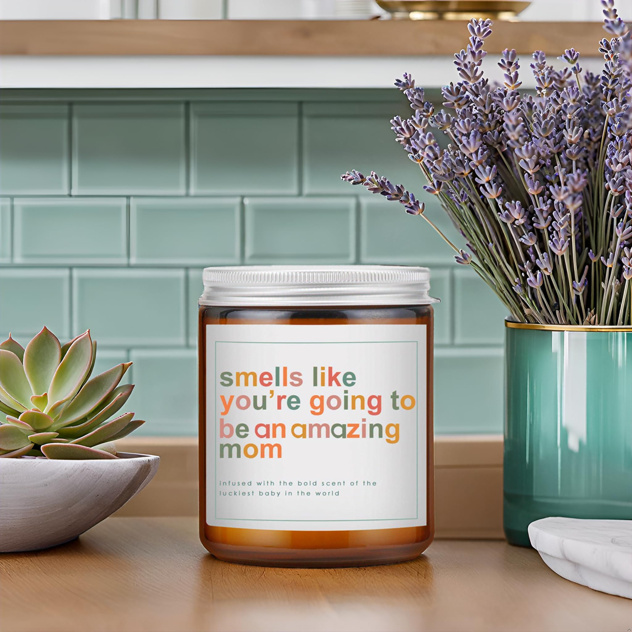 Premium lavender candle for new mom after birth