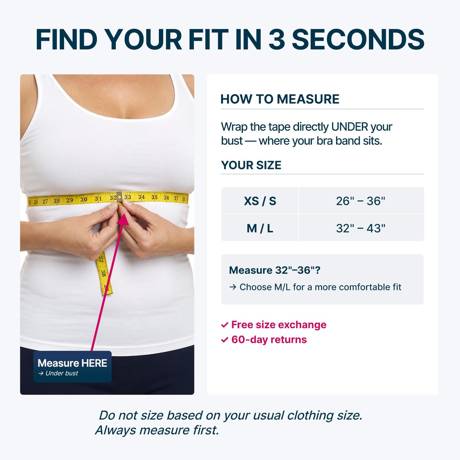 Body-hugging fit adjustable strap worn under clothes for support
