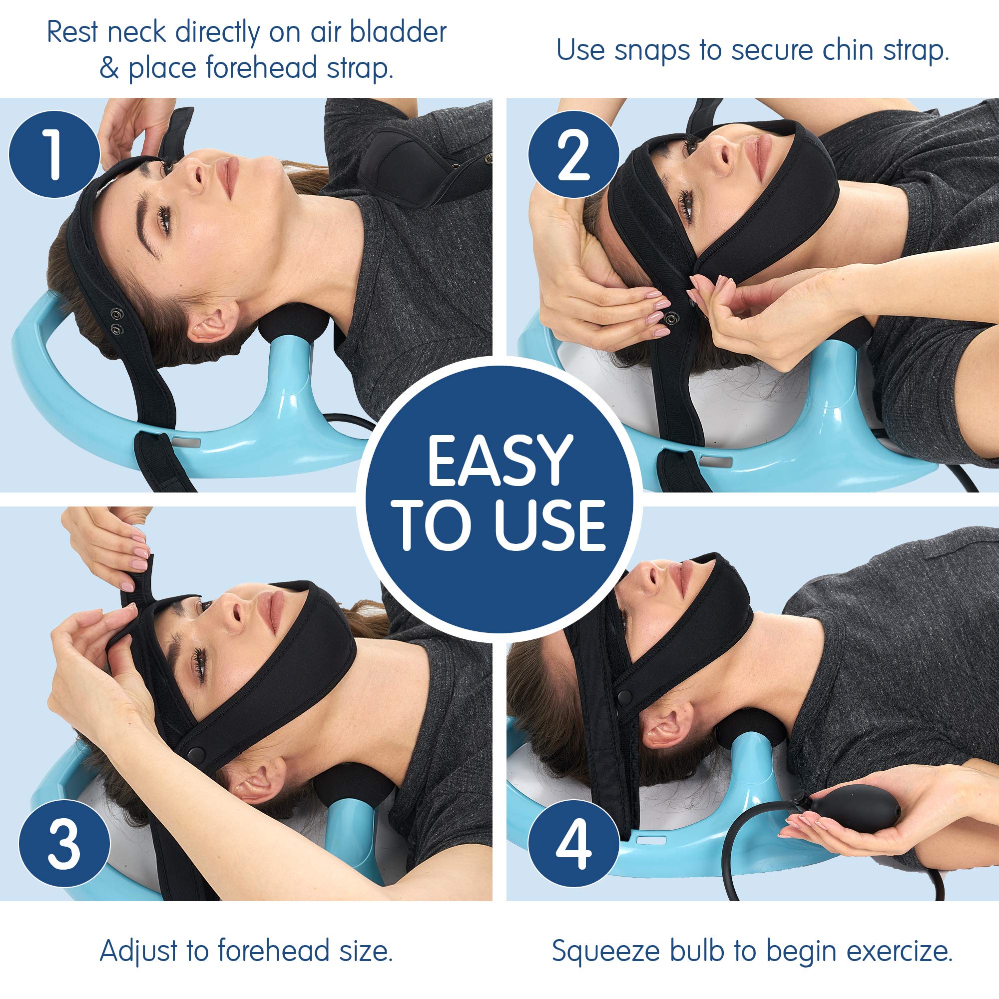 Hydrates and decompresses discs feature posture neck exerciser image