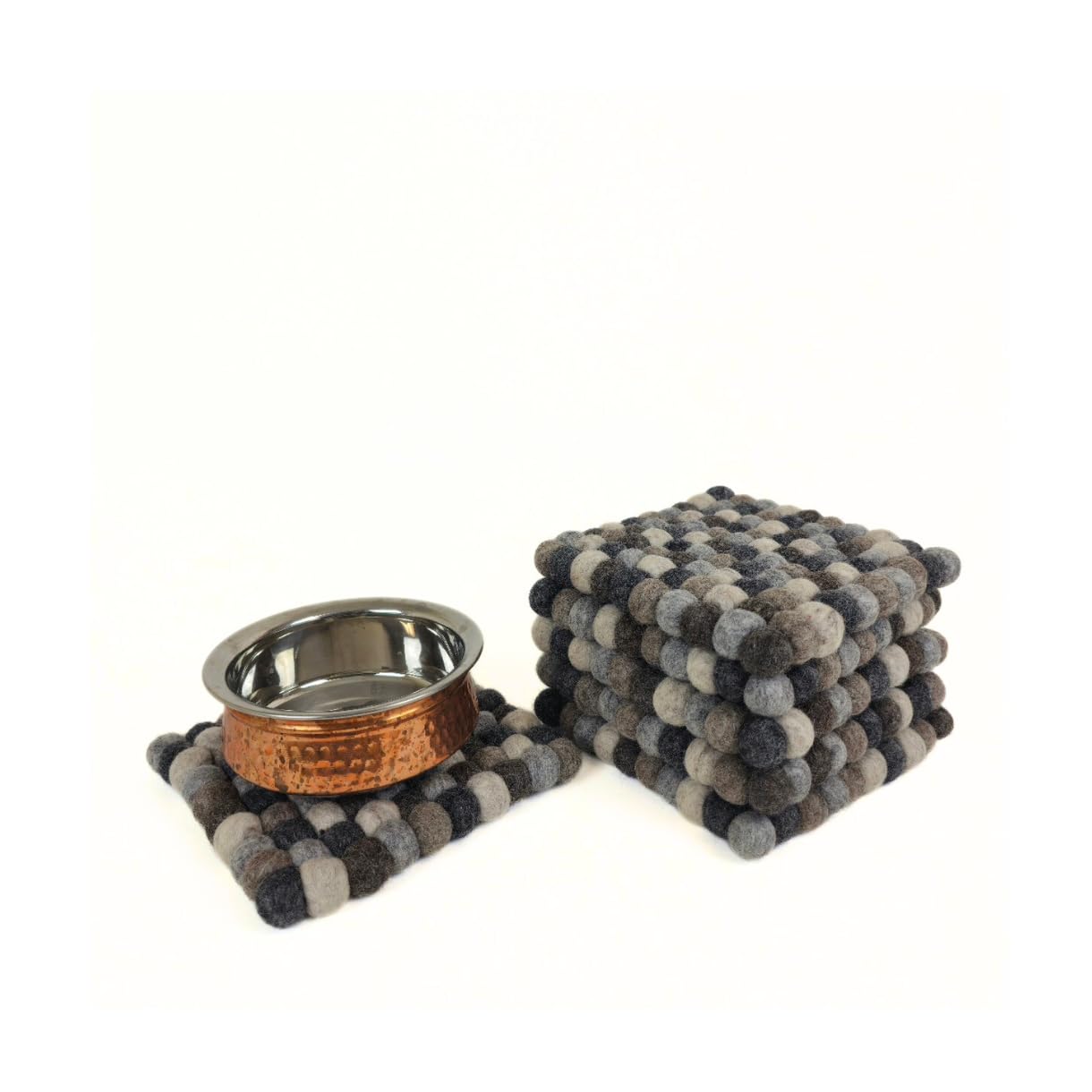 Square heat resistant trivet multi light gray for kitchen use