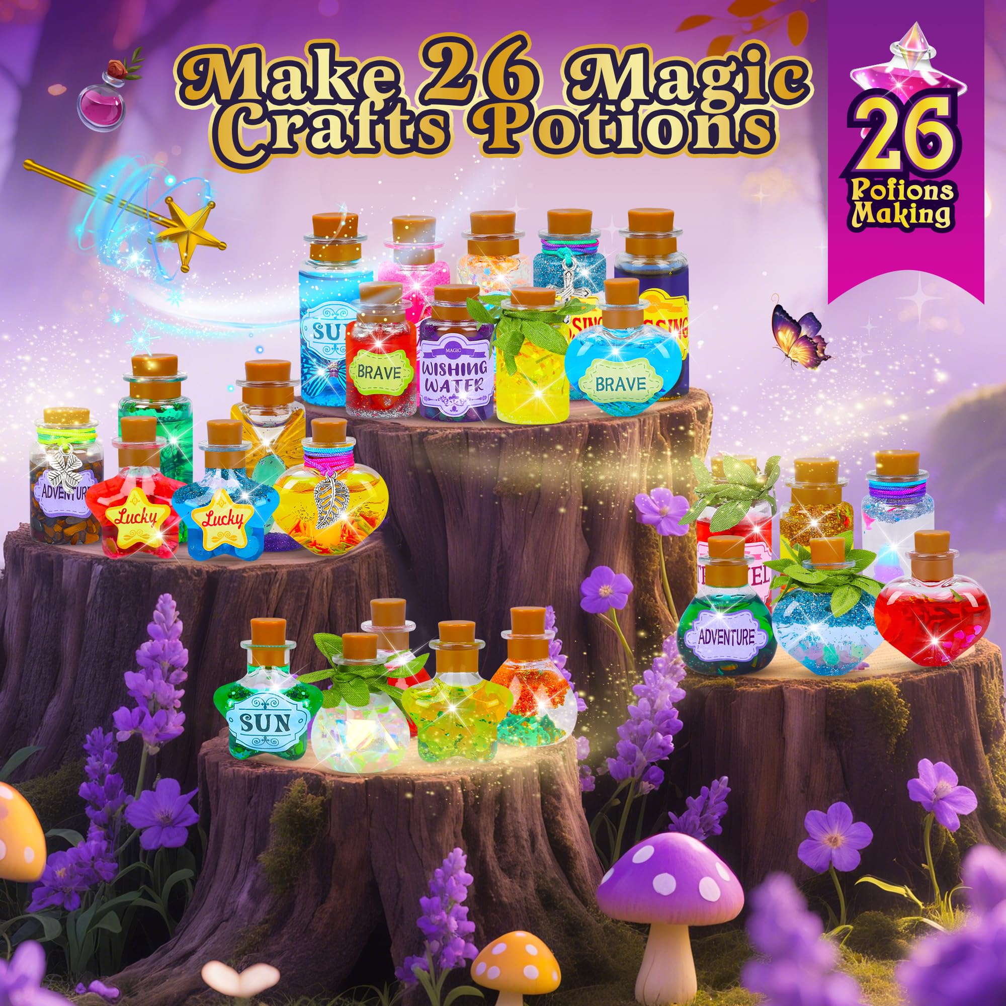 DIY potion bottles and accessories for kids 6-10