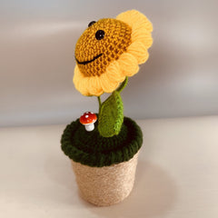 Cotton and acrylic blend yarn sunflower with iron wire