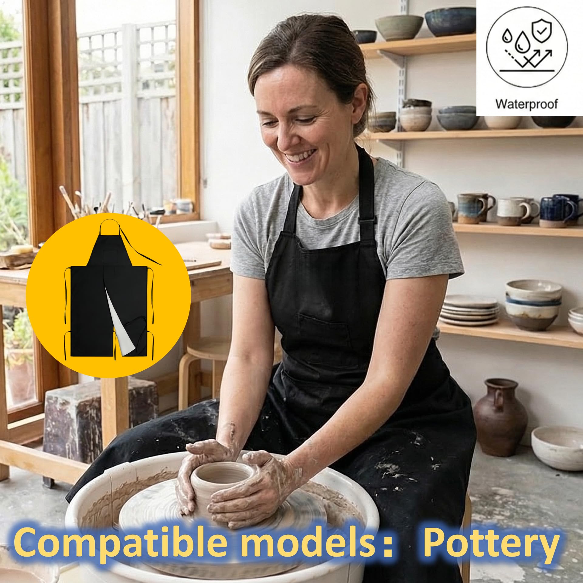 Split leg ceramic smock designed for men and women
