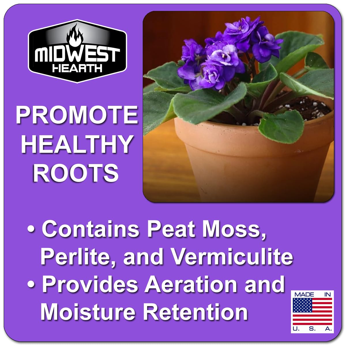 Aeration and moisture retention soil mix with peat moss perlite vermiculite