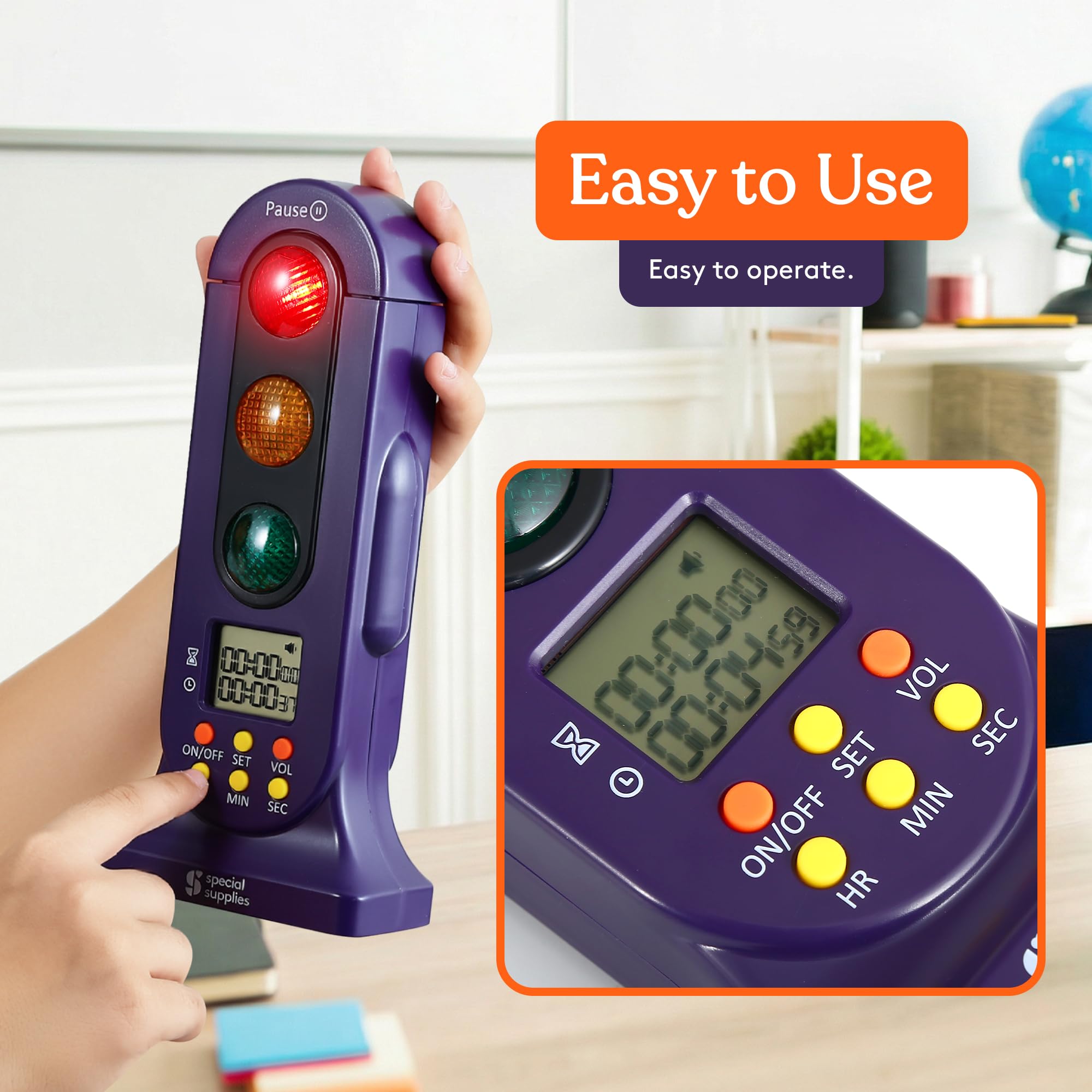 Time-management timer for kids in classroom setting