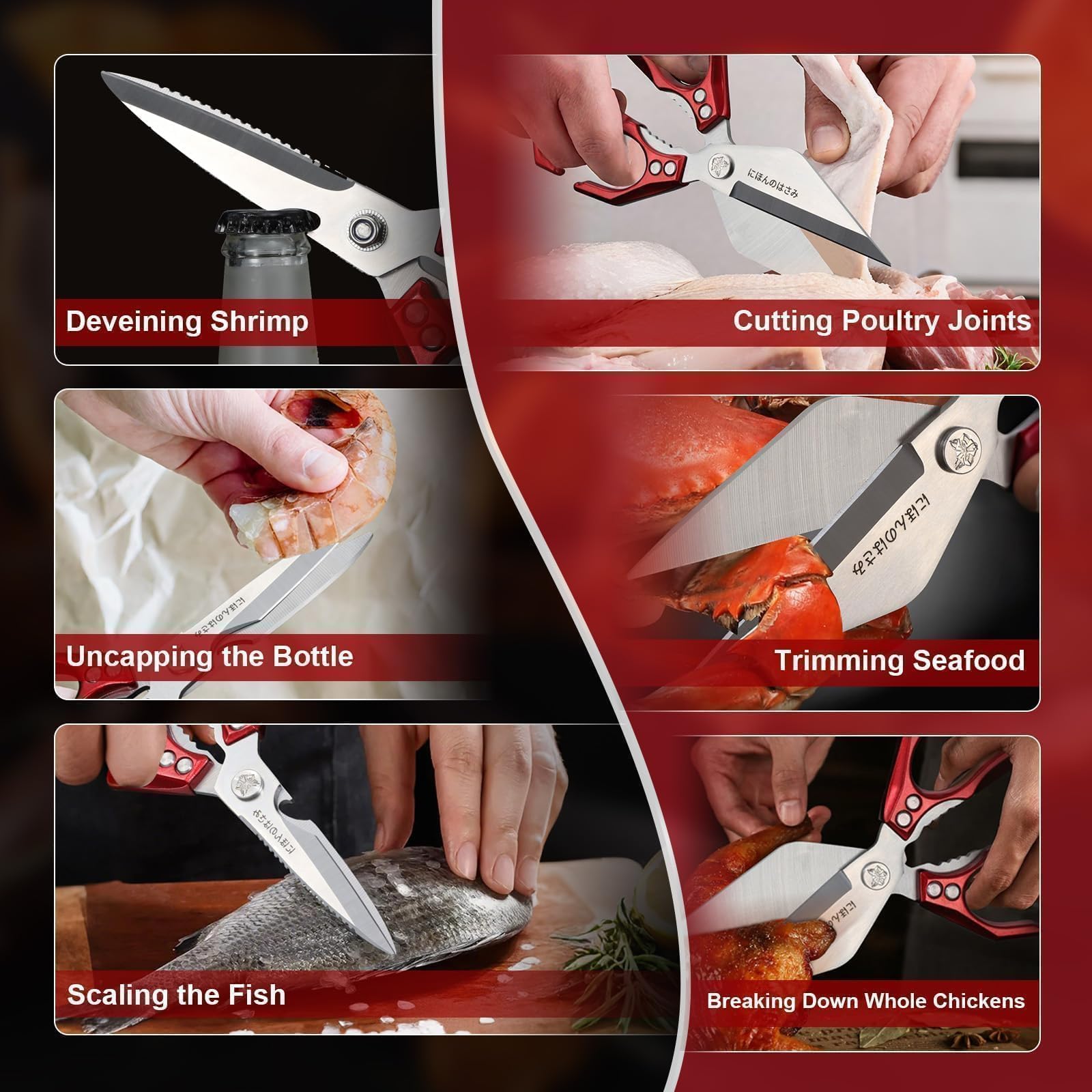 Poultry and kitchen scissors in use image