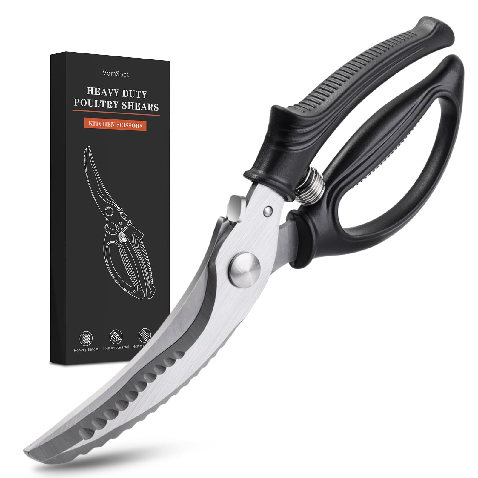 Poultry Shears with spring loaded mechanism