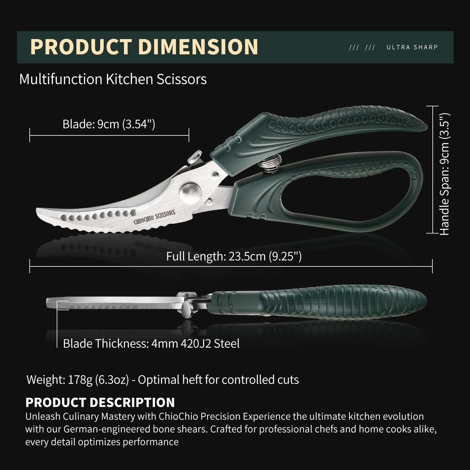 Spring-loaded mechanism of Poultry Shears Heavy Duty