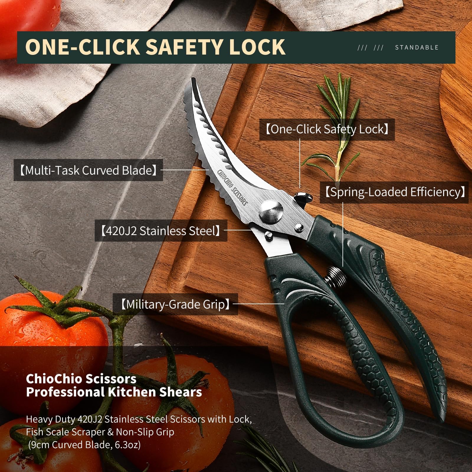 3.5mm blade close up on Poultry Shears Heavy Duty
