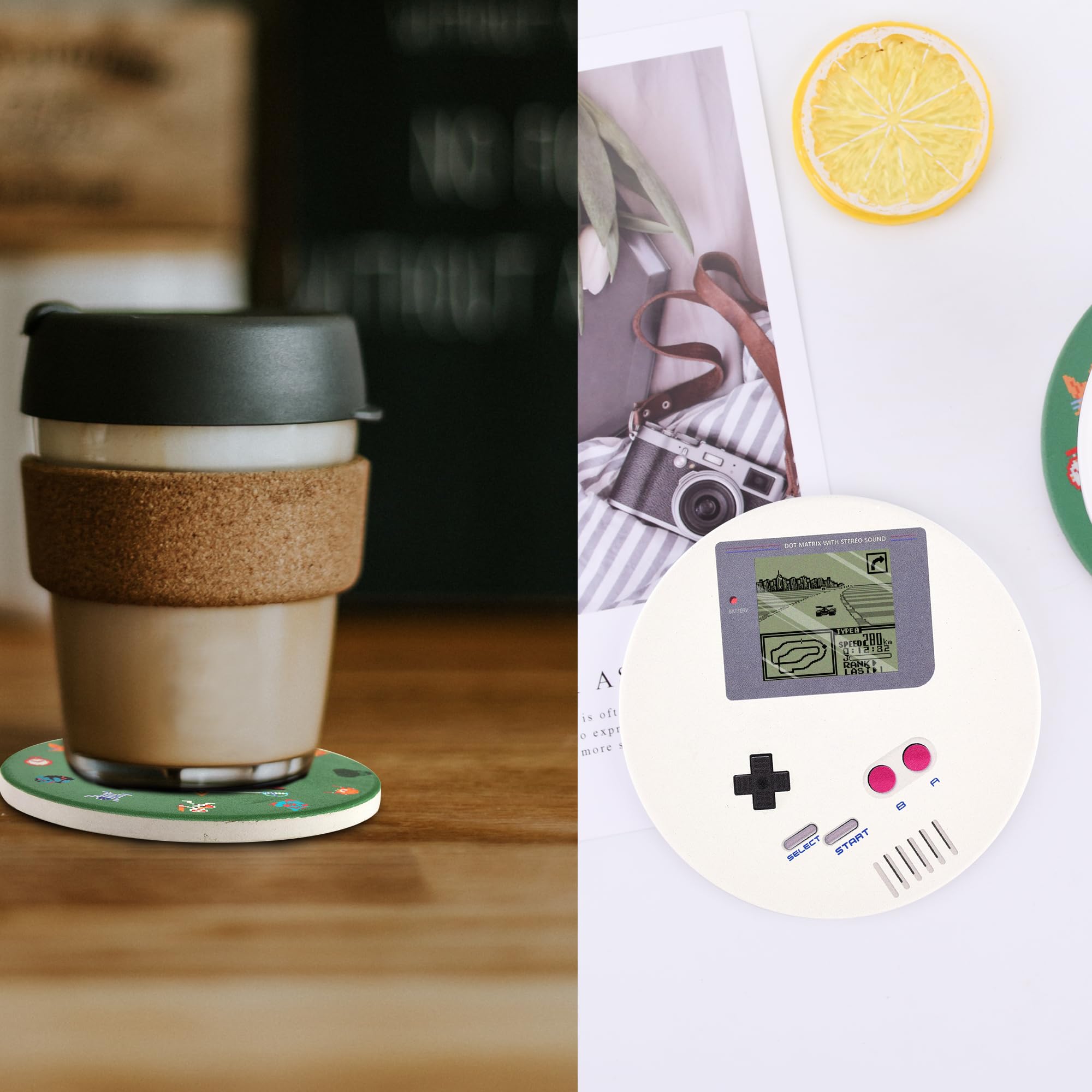 Pounchi coasters 4 pack used on dining table