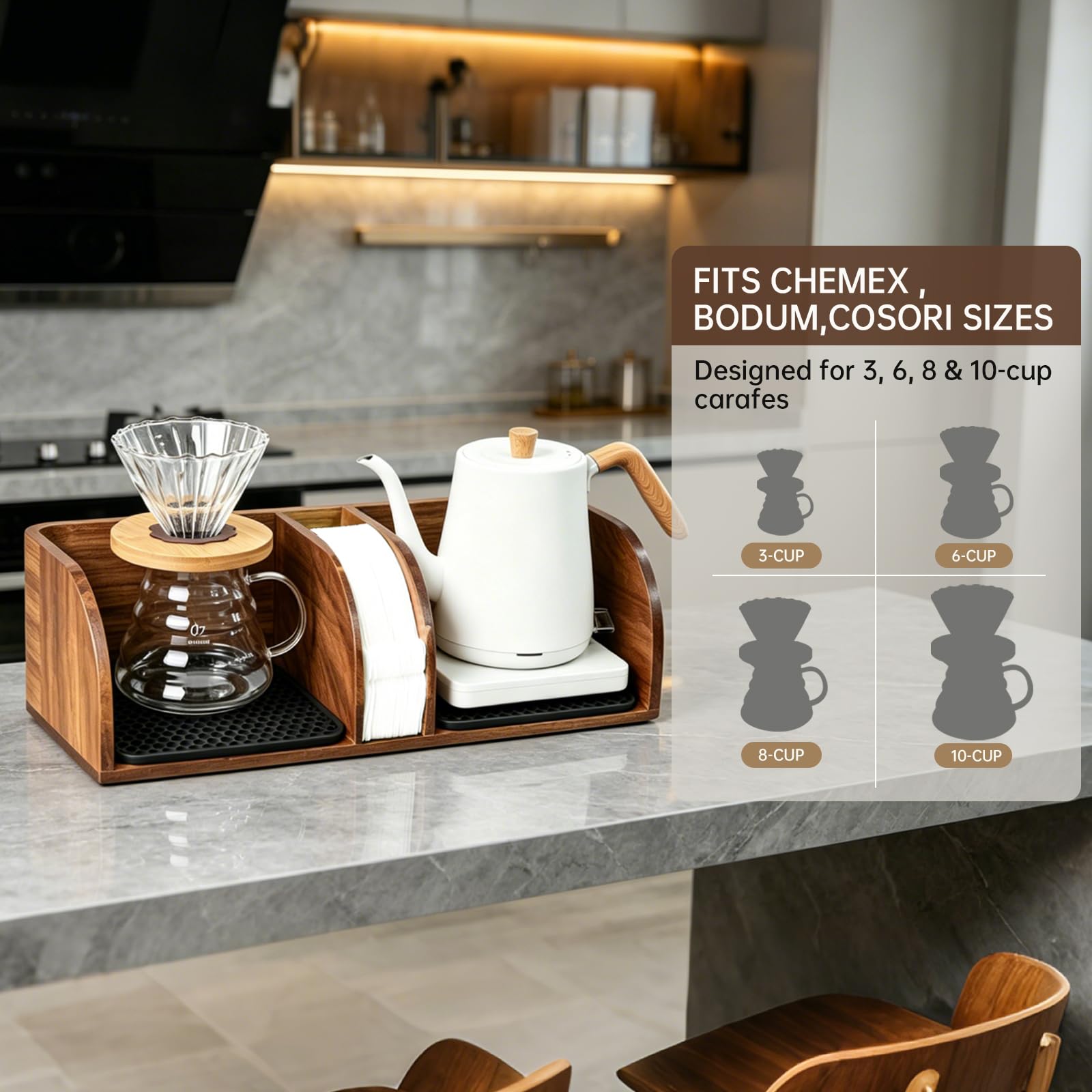 Pour over maker stand acacia image 5