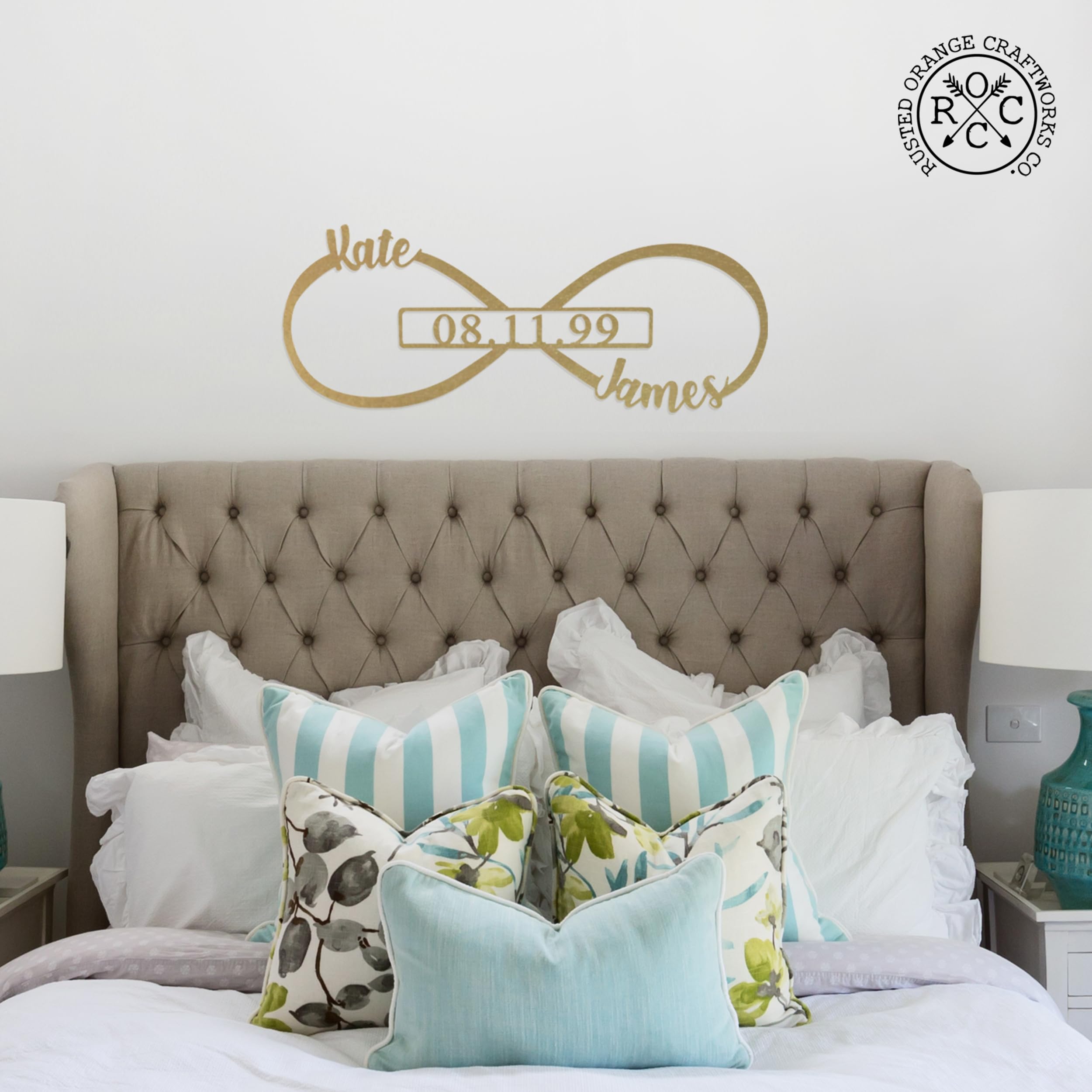 Powder coated white infinity sign