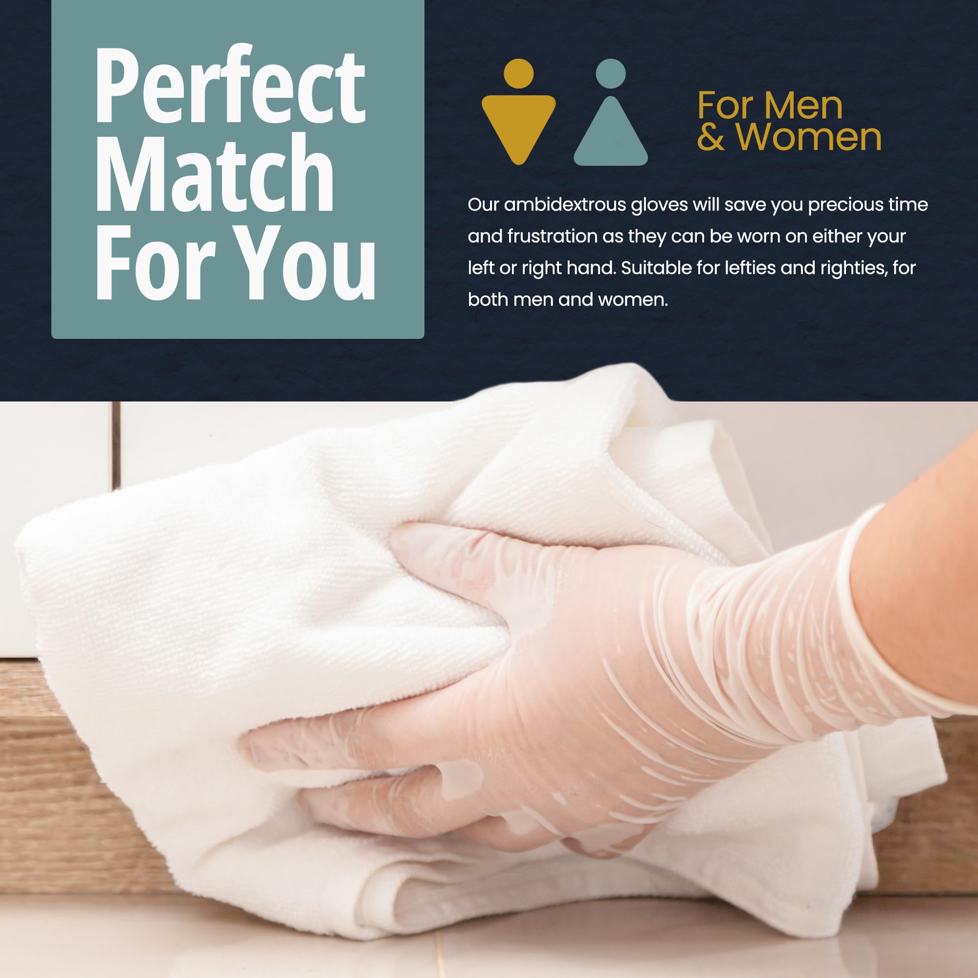 Unisex medium MED PRIDE vinyl gloves in packaging