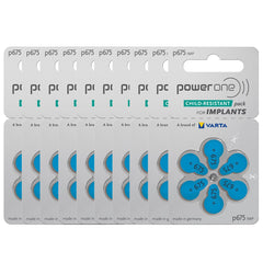 Power One 675P hearing aid batteries long tab design