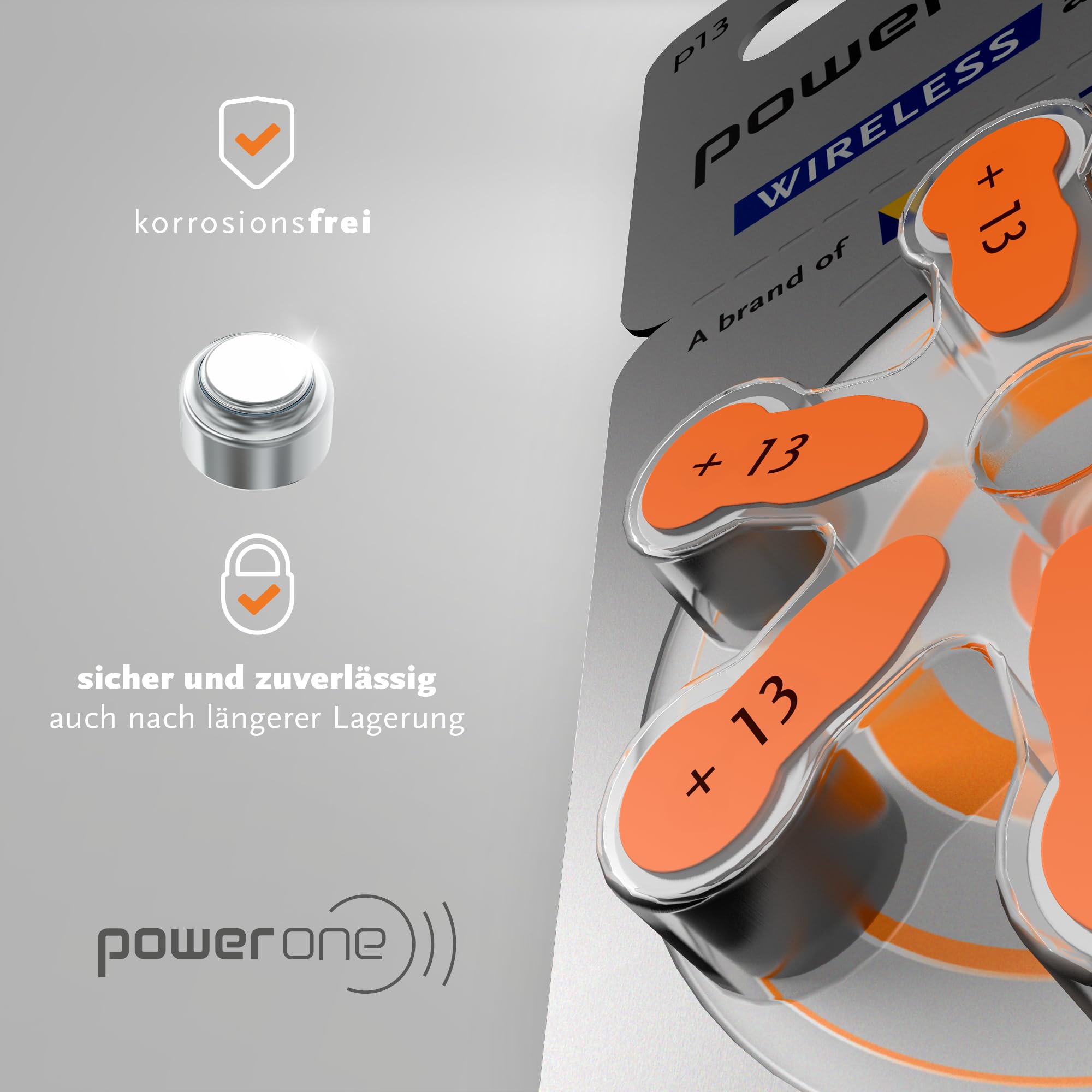 Power One P13 hearing aid battery for high performance