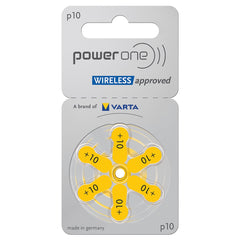 Power One size 10 hearing aid battery 60 pack front view