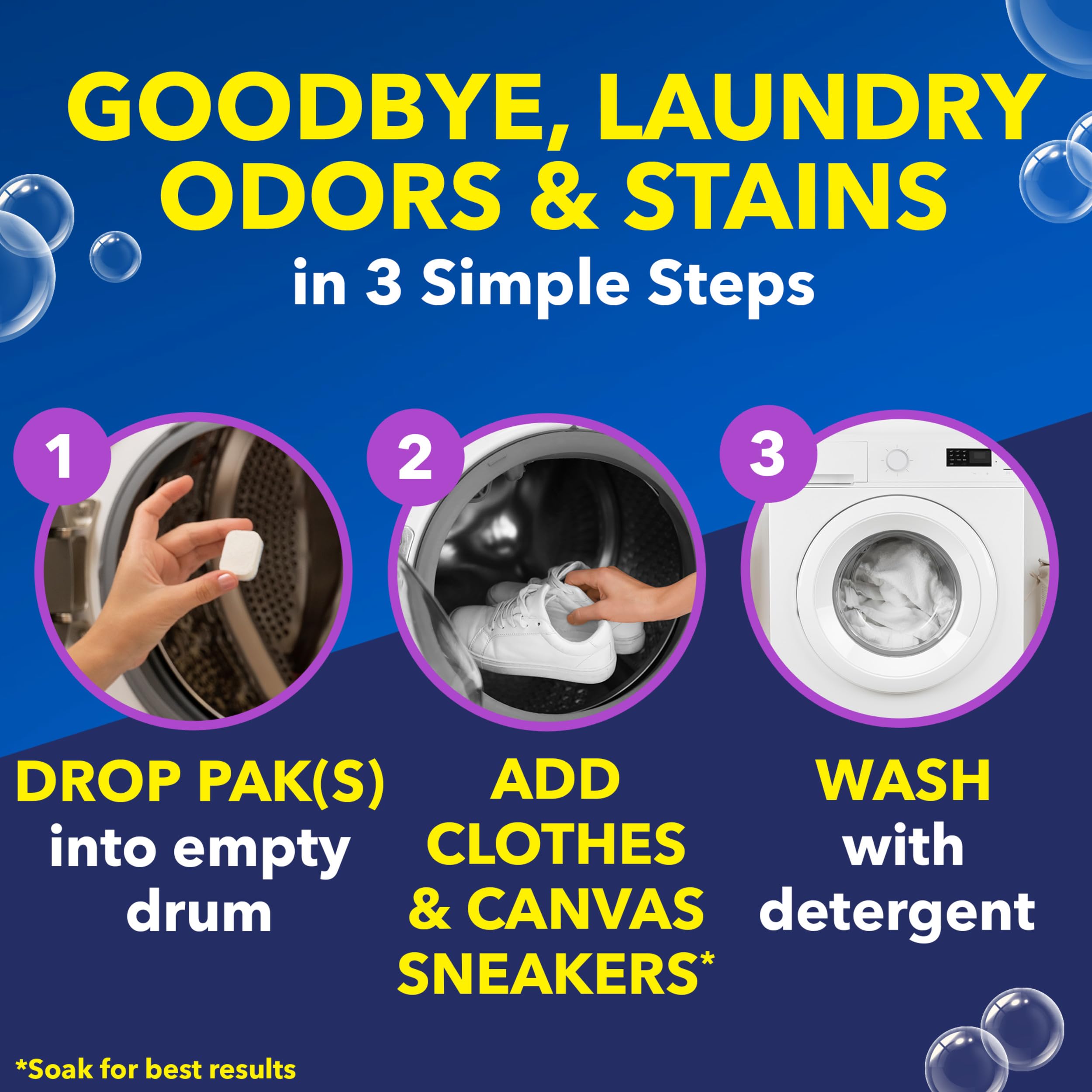 Power Paks used as a laundry booster in washing machine