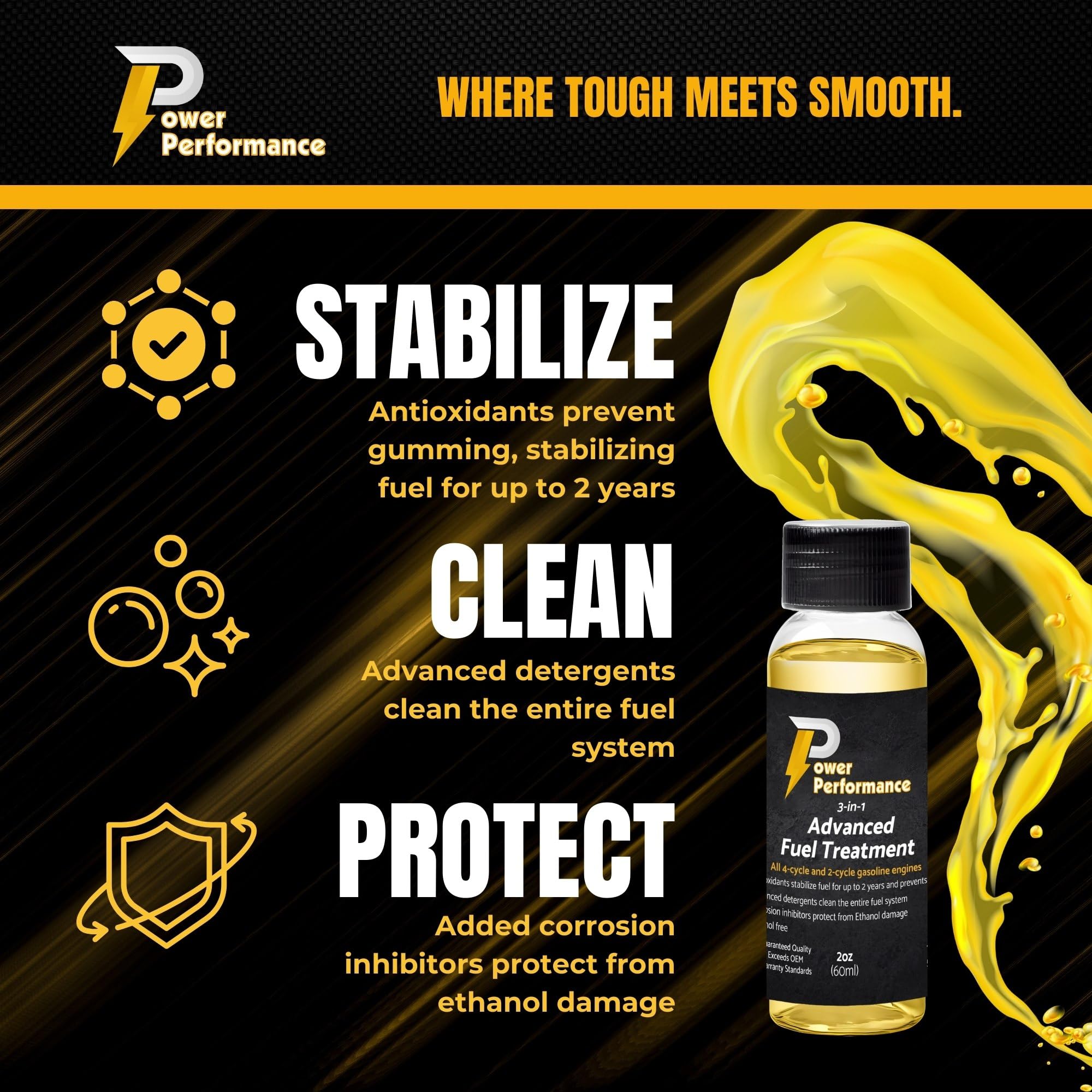 Yellow 3-n-1 Advanced Fuel Treatment 2oz bottle Power Performance