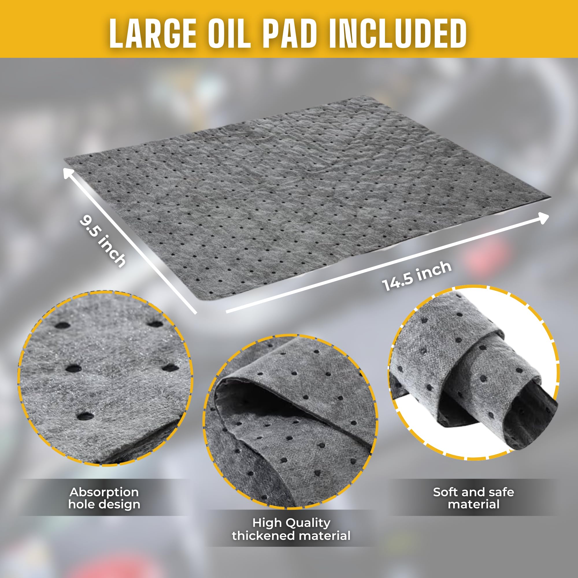 Oil absorbent pad for spill prevention