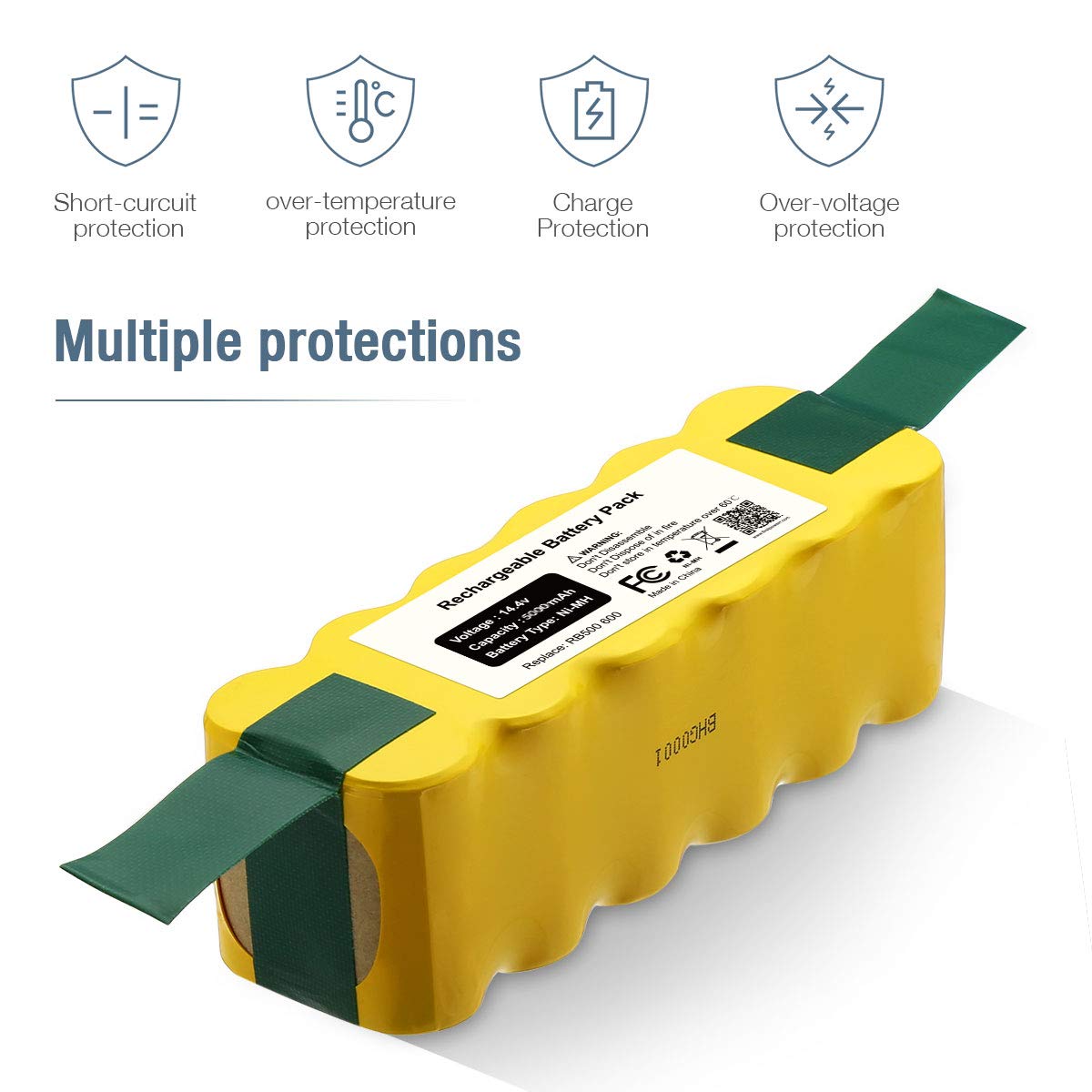 Powerextra replacement battery for Roomba not original label