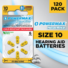 120 count Powermax hearing aid battery pack