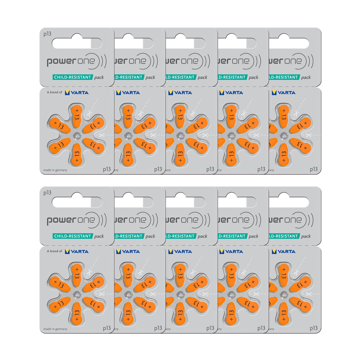 powerone size 13 hearing aid batteries product image